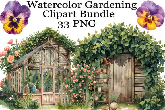 Bringing the Cottagecore Dream to Life with a Watercolor Gardening Clipart Bundle