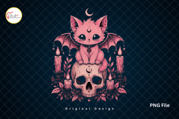Cute Pastel Goth Pink Gothic Bat Cat PNG: A Strategic Asset for Niche Branding