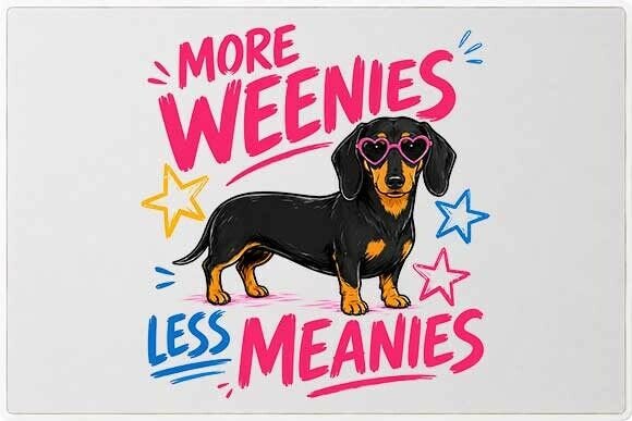 Elevating Brand Personality: The Strategic Appeal of the More Weenies Less Meanies Dog Graphic