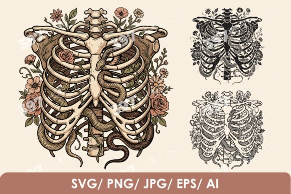 Exploring the Artistic Depth of the Snake Rib Cage SVG