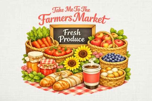 Farmers Market Cottagecore PNG Design: Bringing Rustic Charm to Your Creative Projects