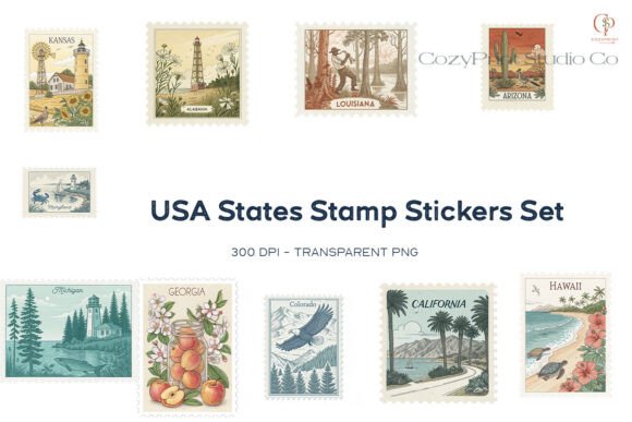 Maximizing Your Creative Projects with the USA States Stamp Stickers Set 1