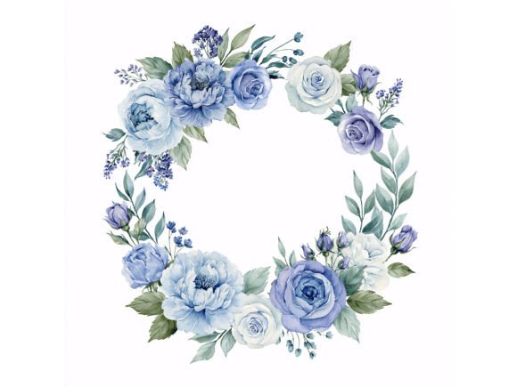 Strategic Visual Branding with the 14 JPG Blue Floral Wreath Set