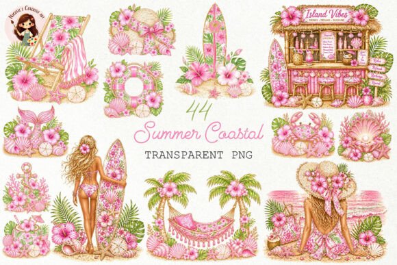 Summer Coastal PNG Clipart Set: A Guide to Tropical Design Assets