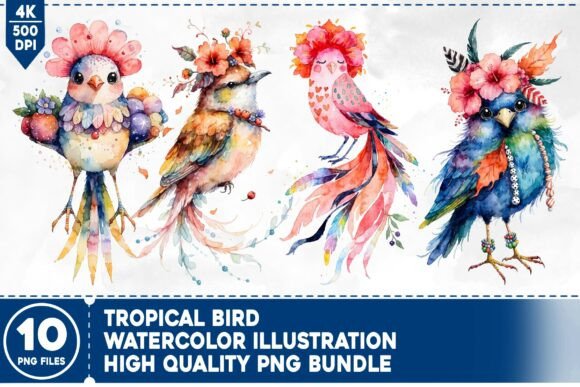 Tropical Bird Watercolor Bundle: A Creative Asset