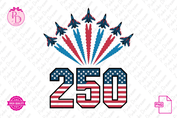 USA 250th Anniversary Airshow PNG Design