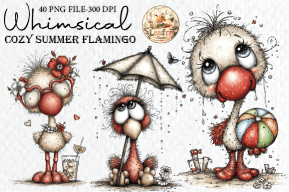 Whimsical Summer Flamingo Clipart: Elevating Digital Design with Tropical Charm
