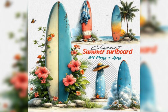 Whimsical Summer Surfboard Beach Clipart: A Practical Guide for Creative Projects
